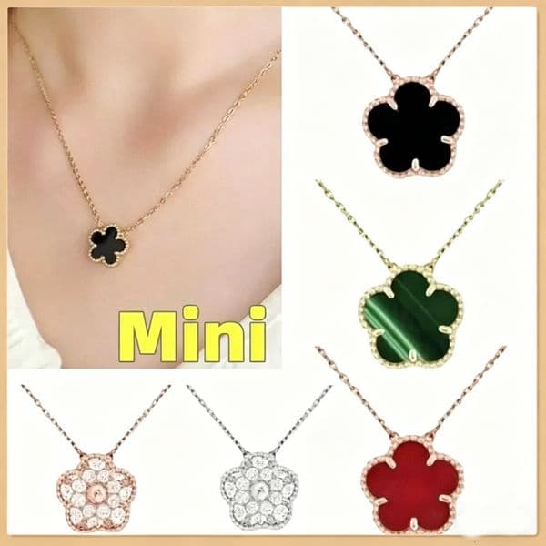 9mm mini flower pendant necklace sailormoon designer jewelry women stainless steel jewelry small clover necklace onyx mother of pearl clover necklace 79yQ#