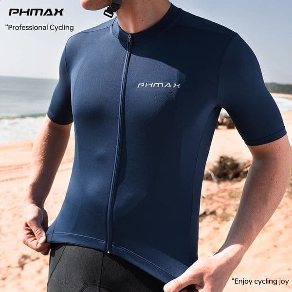 PHMAX Mens Cycling Jersey Summer Breathable Short Sleeve AntiUV Quick Dry MTB Road and Bike Clothing 260413
