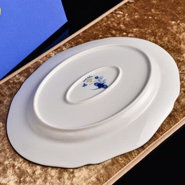 New Luxury Green cologne Blue Floral Print Oval Ceramic Platter Porcelain Serving Dish Tableware perfume Home Decor Free Shipping