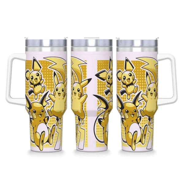 Stainless Steel Tumbler Pokemon Pikachu Thermal Mug Insulated Cold and Hot Car Mugs Travel Printed Water Bottle