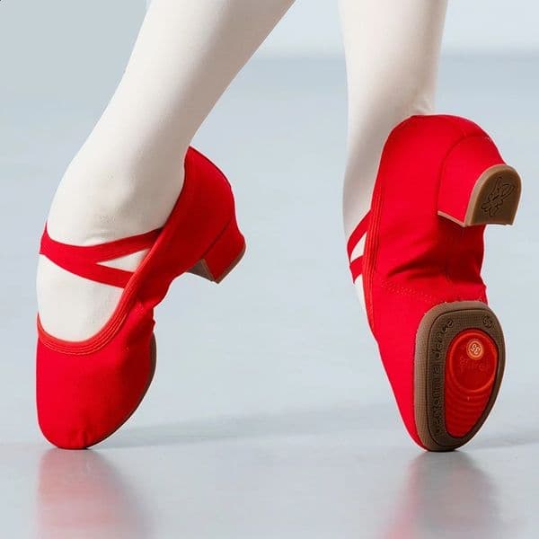 Cloth Natural Leather Ballet Dance Shoes For Women Middle Heel Soft Jazz Salsa Dancing Shoes Sneakers For Girls Yoga Shoes 260413BJ