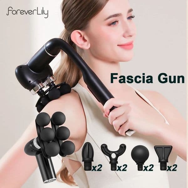 6Heads Handhel Fascia Gun High Frequency Vibration Body Massage Neck Shoulder Waist Back Handle Massager masajeador 260415