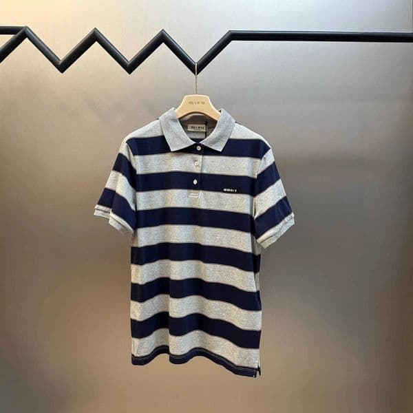 Men's T-Shirts Designer New Striped Polo Sleeve Shirt with Collar Color Block Design Casual and Versatile Style JNV9