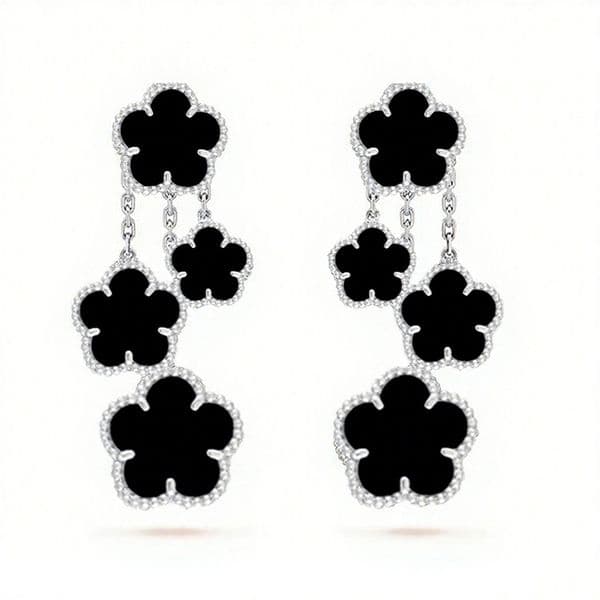 Women's Charm Clover Earrings Luxury 4 Flower Mother Shell Pendant Earrings High Quality Stainless Steel Jewelry Designer Gifts