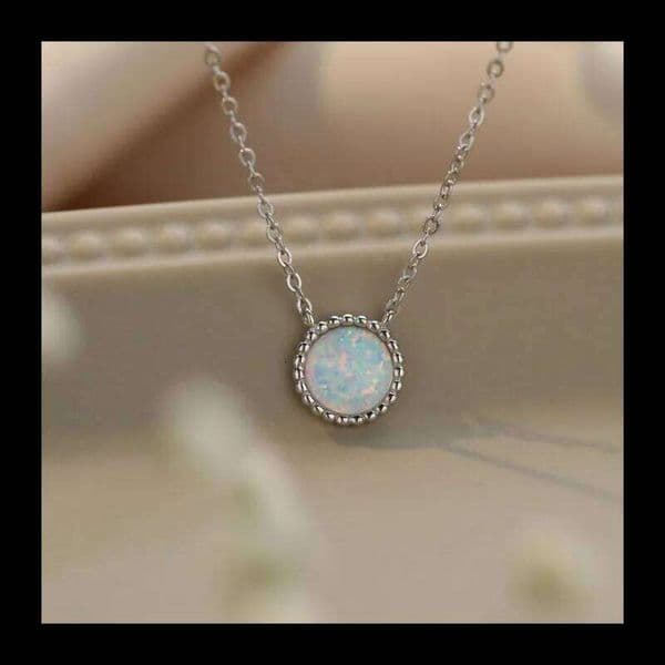 Hot Sale Accessories Opal Simple Jewelry Fashion Versatile Popular Necklace Sterling Silver S925