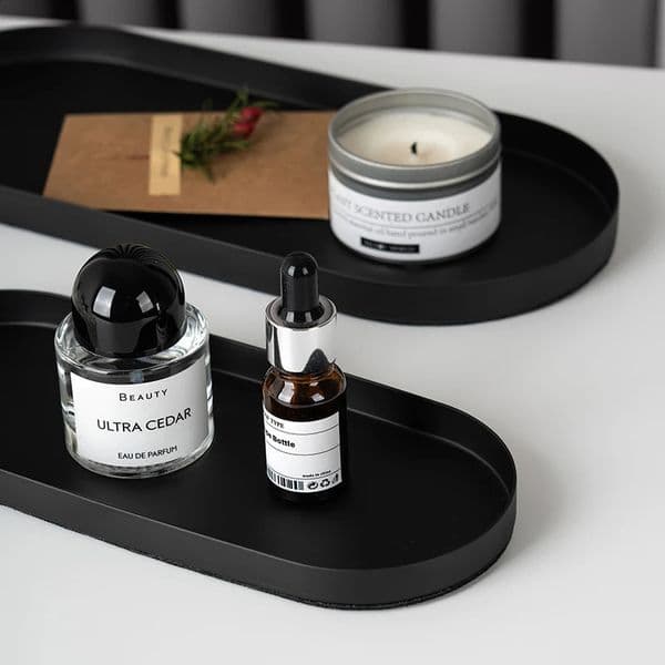 Oval Perfume Tray Decorative Desk Accessories Table Decoration Cosmetic Storage Supplies Bedroom Ornament Room Decor 260414