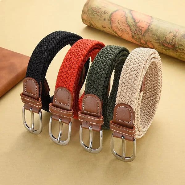 Womens Belt Casual Woven Elastic Outdoor Sports Mens Climbing Work Jeans Suit Pants and Universal 260414