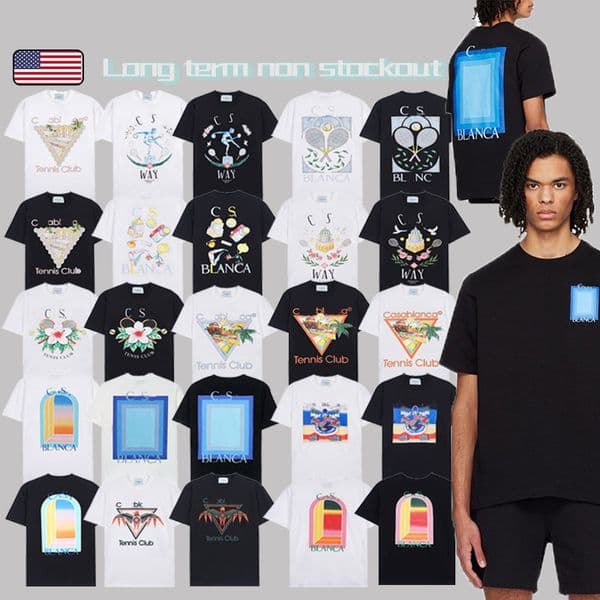 T shirts Casablancomen Shirts 2026 Mens Women Designers T Shirts Loose Tees Fashion Summer Brands Tops Casaa Blancas Tshirt Short Sleeve Skateboard Graphic Tee
