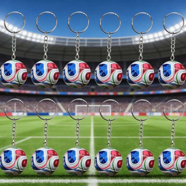 10 pieces World Cup Football Keychain Fan Gift Celebration Supplies Design Keychain Pendant