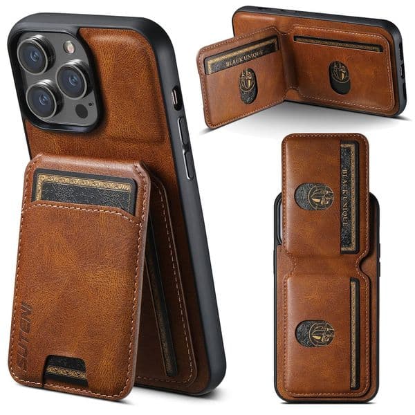 Phone case Suitable for iPhone 17 Pro Max Apple 16 card slot phone case Samsung S26 Ultra stand Google 10 leather case