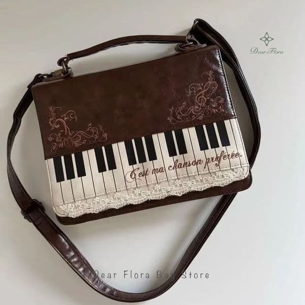 Vintage Piano Shoulder Bag Womens Brown Crossbody Y2k Girls Transparent Ita Personalized Backpack Aesthetic Handbags 260414BANJIA