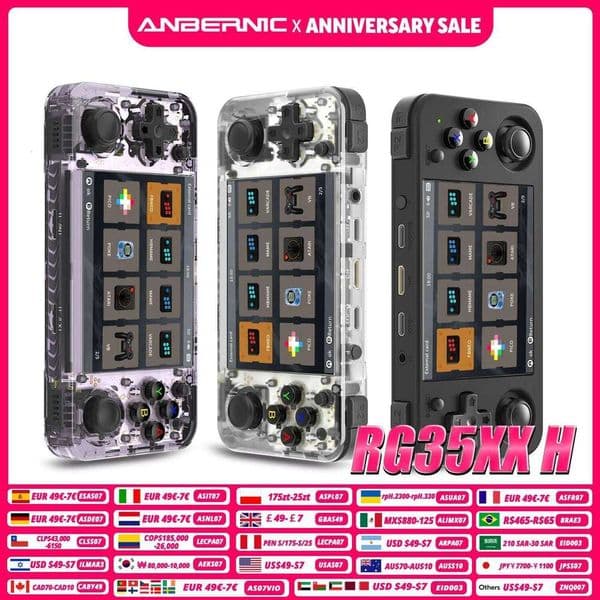 ANBERNIC RG35XX H 64Bit and-held Consoles For Playing Video Games 3.5-inch IPS 640*480 Screen Retro Game Player 3300 mAh Battery 26Y0415