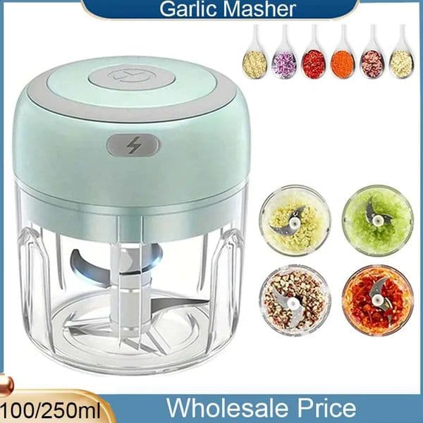 100250mL Mini Crusher Chopper USB Charging Garlic Mincer Electric Garlic Chopper Powerful Ginger Garlic Onion Meat Masher 260415