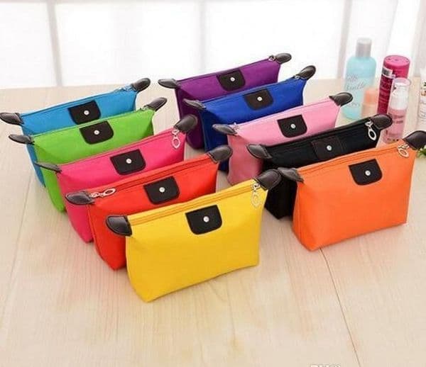 Cosmetic Bags For Women MakeUp Pouch Solid Make Up Bag 9 Colors Clutch Hanging Toiletries Travel Kit Jewelry Organizer Casual Purse