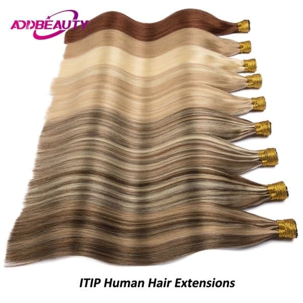 ITIP Human Hair Extensions for Women Straight I Tip Capsule Keratin Extension 50strands Natural Blonde Fusion 260409