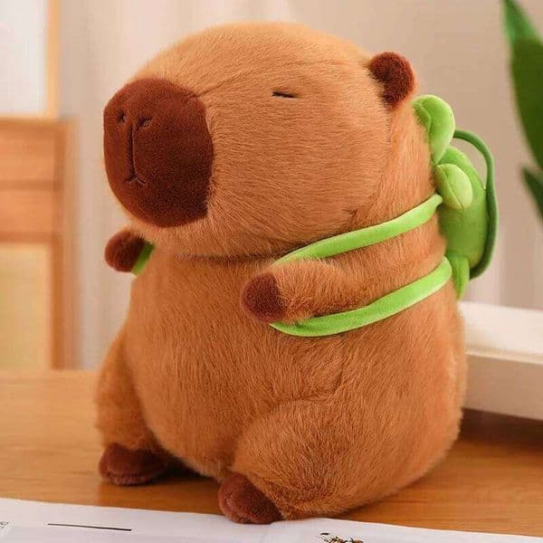 Cute Turtle Backpack Capibara Strawberry Hat Capybara Plush Toy Stuffed Animals Soft Doll Kids Toys Birthday Gift Pendant Decor 26W0415