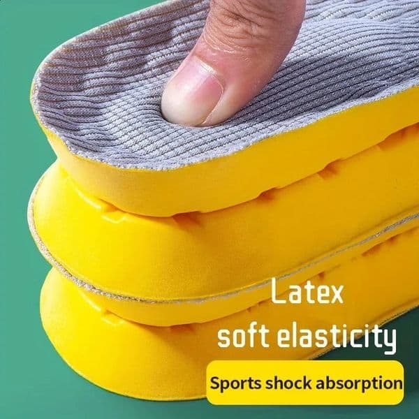 4Pcs Soft Latex Memory Foam Insoles Women Men Sport Running Foot Support Shoe Pad Breathable Orthopedic Feet Care Insert Cushion 260414