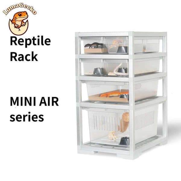 Mini Air Series: Silver Desktop Stackable Reptile Rack Breeding Box Reptile Cabinet Gecko Pet Reptile Breeding Lizards Enclosure Bearded Dragon Tank Terrariums