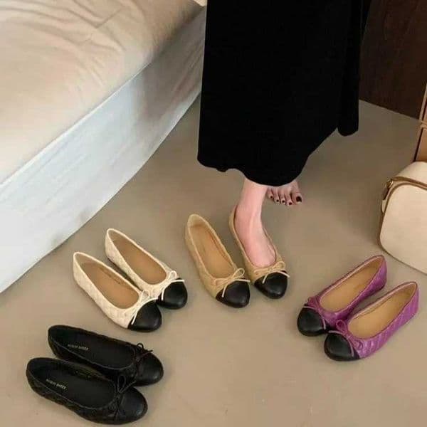 Womens Two-Tone Bowtie Flat Heel Loafers Slip-On Round Toe Dress Flats Comfortable Vintage Shoes for Office Daily Wear Party T260414