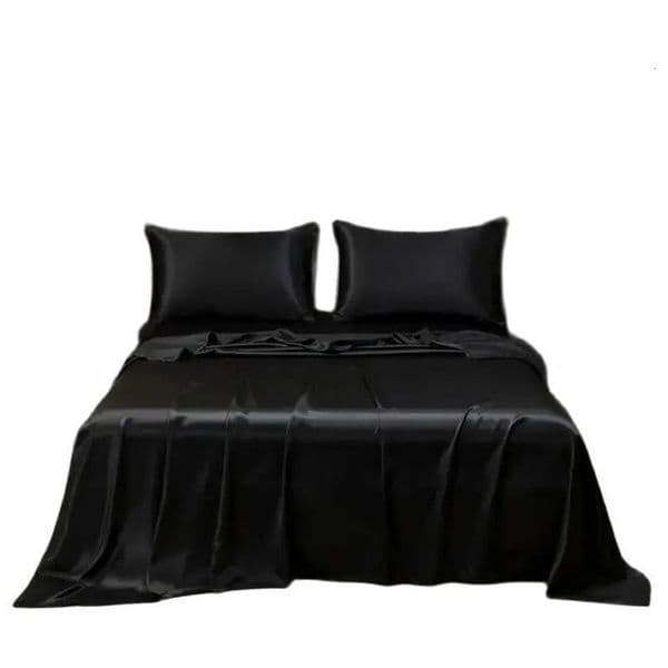 Satin Bed Sheet Sets for Summer Silky Smoooth Top with Pillowcase SingleQueenKing Ice Cooling Flat w260410