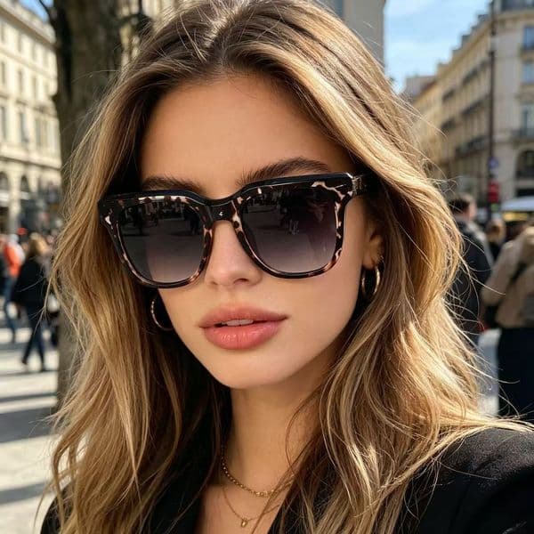 New trendy cool influencer INS-style street photography glasses, unique color-blocked cat-eye sunglasses, fashionable unisex sun glasses