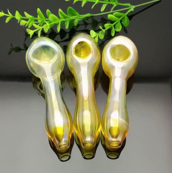 New colorful yellow lengthened glass pipe IN STOCK glass pipe bubbler smoking pipe water Glass bong free shipping