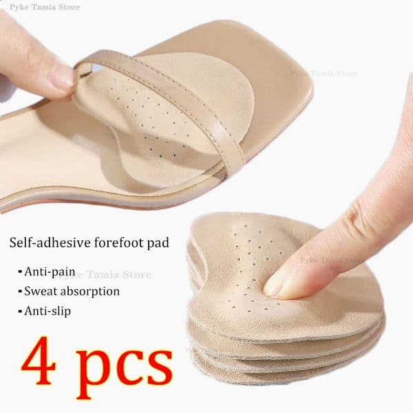 4pcs Sandals Antislip Stickers Leather Forefoot Pad Women High Heels Pain Relief Insert Insoles Toe Cushion Foot Care Shoes 260414BJ