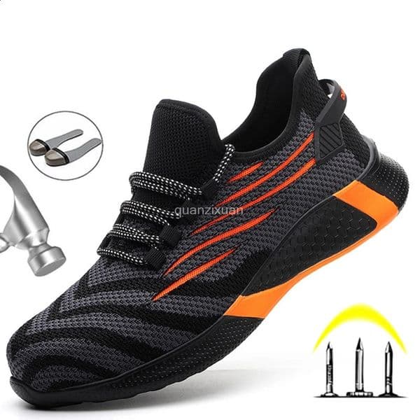 Men Work Safety Shoes Anti-puncture Working Sneakers Male Indestructible Work Shoes Men Boots Lightweight Men Shoes Safety Boots 260414