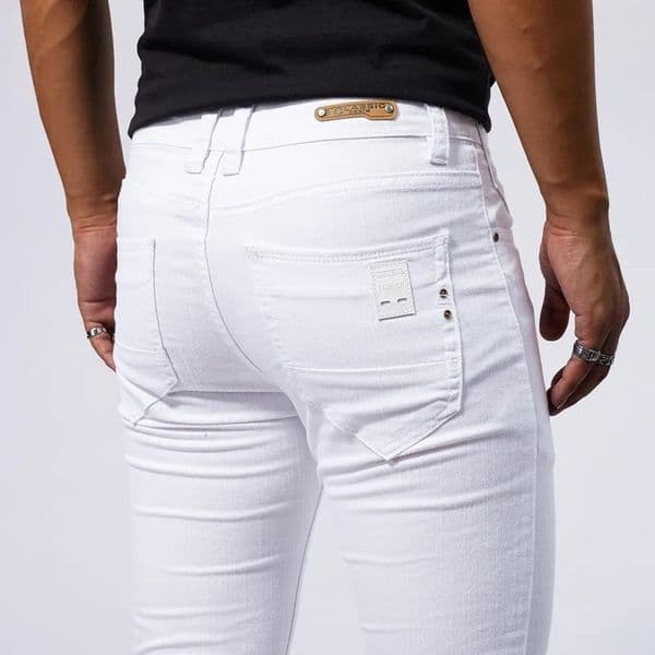 Mens White Casual Jeans Denim Pants Comfortable Fashion Stretch Slim Fit Straight Trousers Male Clothing Streetwear y260413