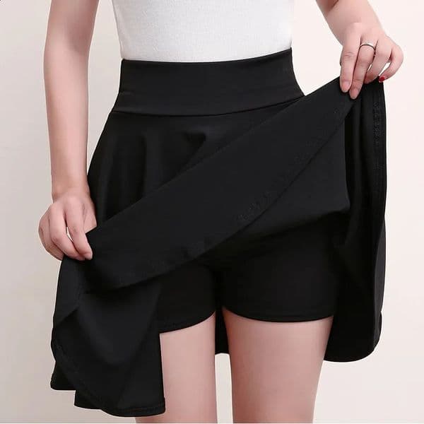 2025 Flared Skirts Womens Basic Shorts Skirt Fashion Versatile Black Casual Mini Skater Medium Pleated Fluffy Skirt Plus Size 260407BJ