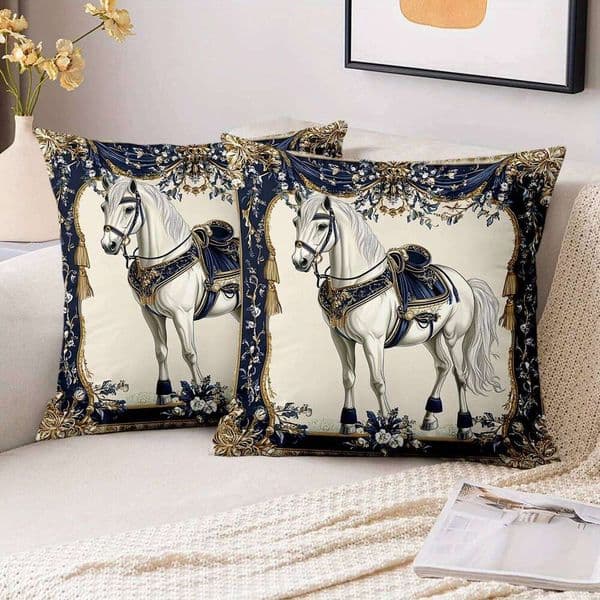 1 Pieces Exquisite Horse Pattern Decorative Throw Pillows Polyester pillowcase, sofa decorative cushion cov Headboard Pillow 26Y0415