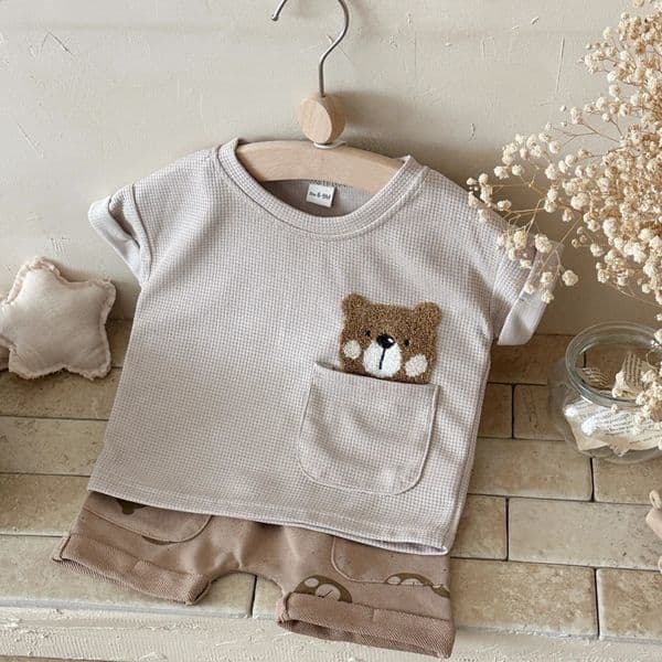 Summer Baby Boy Clothing Sets Cute Bear Embroidery Short Sleeve T-shirtShorts Children 2Pcs Suit Girl Kids Sports Set 0-3Y 260414