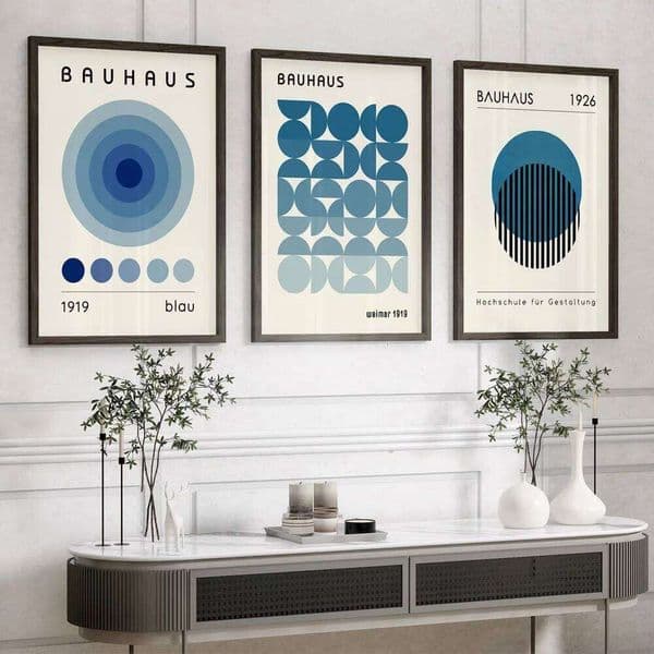 Set of 3 Bauhaus Minimalist Abstract Art Posters Canvas Print Painting Bedroom Study Studio Living Room Home Decor 26H0415