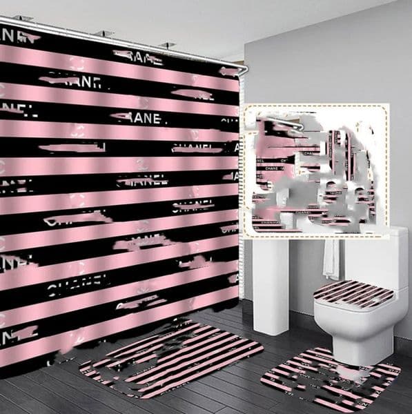 Designer Simple Polyester Waterproof Shower h Curtain Perfume Series Non-Slip Mat Bathroom Four Pieces Free Shipping 640 88