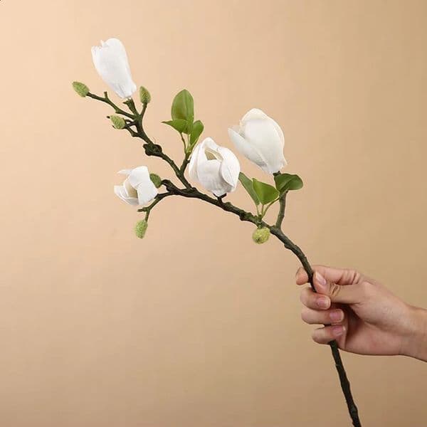 Magnolia Artificial Flowers Simulation DIY Wedding Decoration Home Bouquet Faux Branch 260414