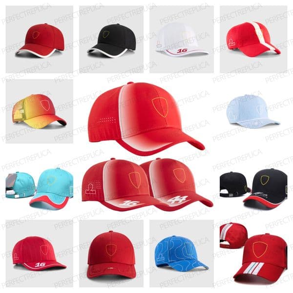 F1 team baseball cap, F1 driver racing cap, new car fan curved fashionable sun hat, men's and women's 16 44 driver number embroidered hat