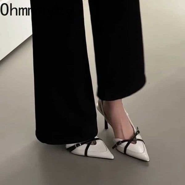 Luxury Summer Pointed Toe Women Sandals Concise Slingback Party Dress Mules Shoes Sexy High Heels Banquet Striptease Sandals T260414