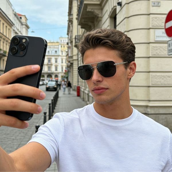 Simple stylish polarized sunglasses men, frameless, high-end, trendy, versatile, suitable for street photography and outdoor use, high-definition sun glasses