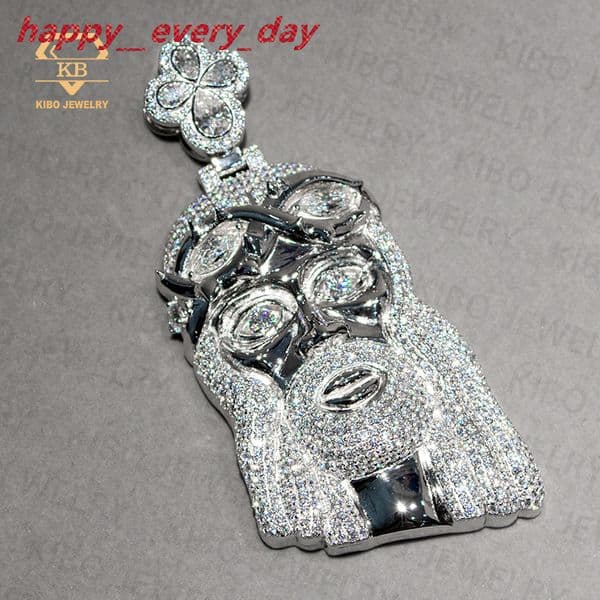 925 Silver Pendant Custom Hip Hop Moissanite Chain Pendant Mens 3inch VVS Round Moissanite Diamond Pendants