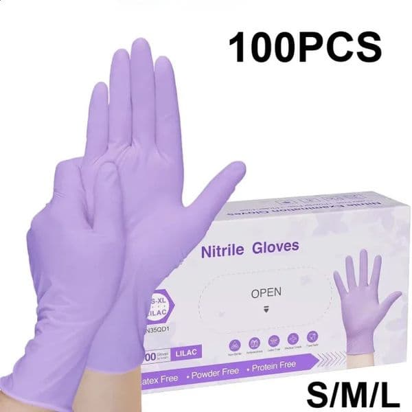 10-100pcs Disposable Purple Nitrile Gloves Latex Free Waterproof Suitable for Kitchen Food Processing Beauty Salon Work Glove 260413