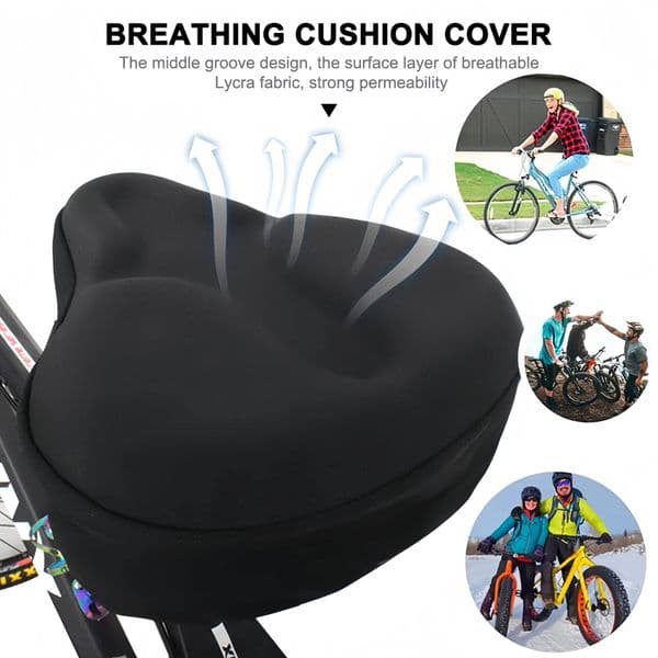 Universal Gel Seat Cushion Cover, Comfortable Shockproof Bicycle Saddle for Electric Bike Road MTB Cycling