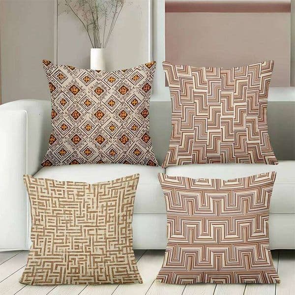 Four Decorative Throw Pillows with Geometric Patterns Polyester pillowcase, sofa decorative cushion cov Headboard Pillow 26Y0415