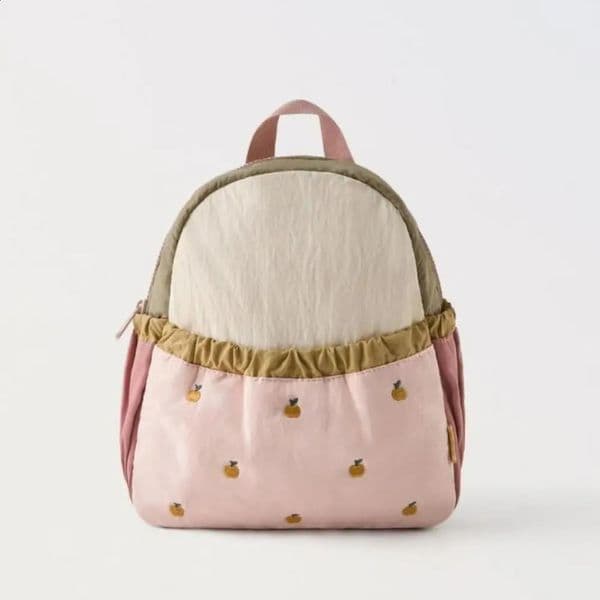 Little Apple Backpack Sweet Large Capacity Student Laptop Bag Embroidery Lightweight Handbag 260415