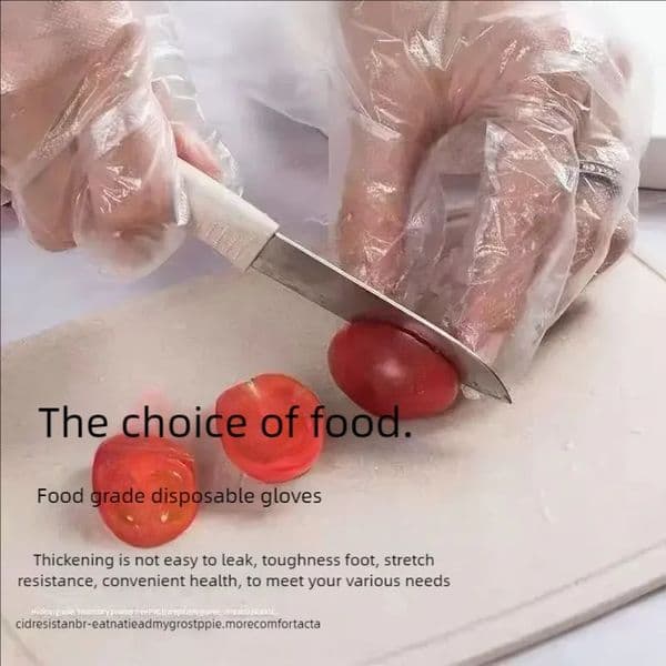 100PCS Disposable gloves food-grade hand film for catering transparent PE plastic film for eating lobsters 260413