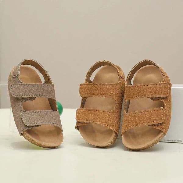 Childrens Suede Sandals with Arch Support Summer Boys Slip-On Beach Shoes Casual Baby Girl Water Shoes Child I04262 260415