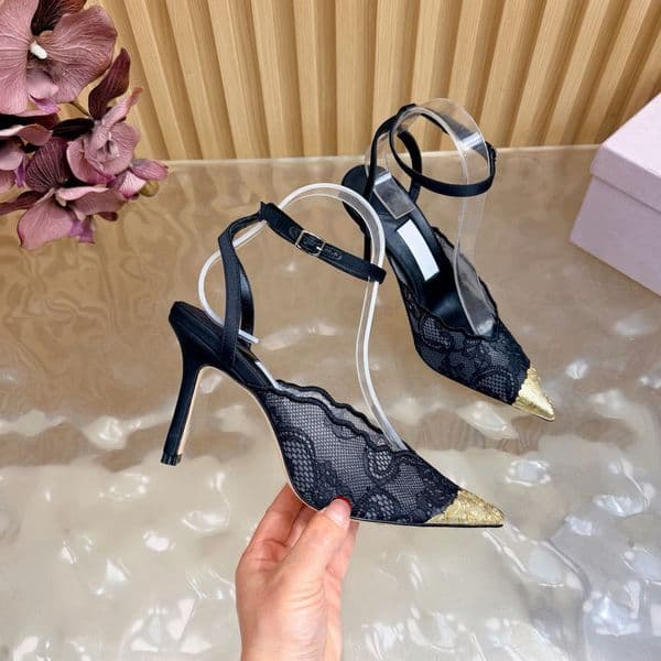 Women's patent leather open-back pointed high heels, thin high heel leather sole shoes, women's luxury designer party, wedding, and evening shoes