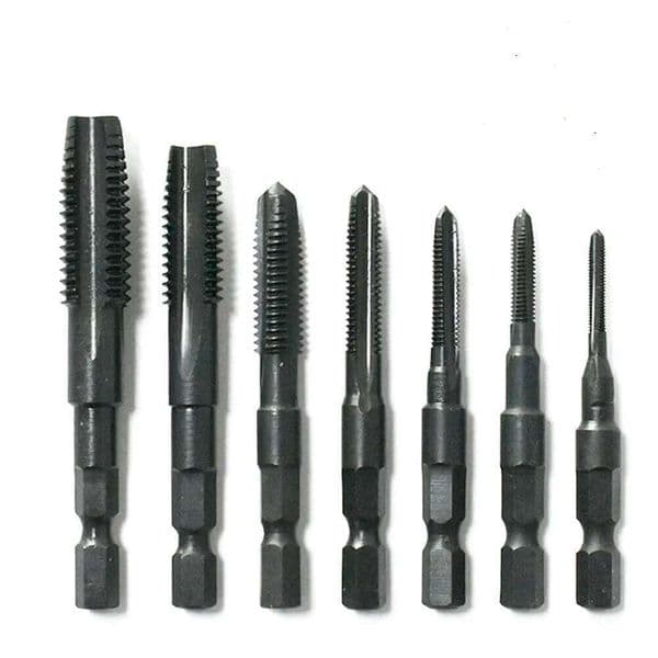 Pneumatic Hexagonal Shank Straight Groove Electric Hand Drill Tapping Air Screwdriver Black High-speed Steel Machine Tap
