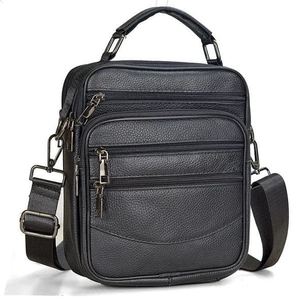 Small Men Genuine Leather Shoulder Bag Mens Cowhide Handbag for Tablet Male Messenger Bags Crossbody Boy Briefcase 260414BANJIA