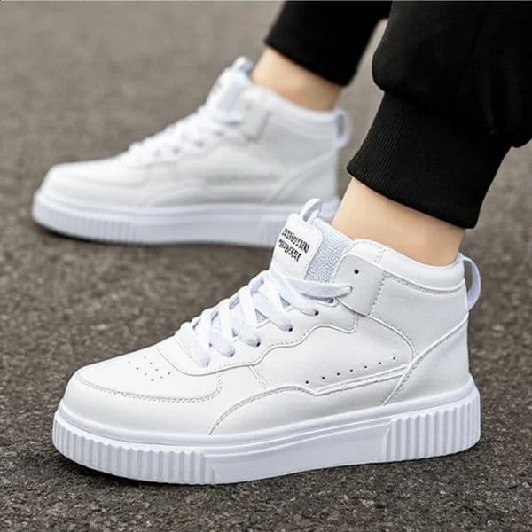 YRZL Casual Shoes for Men Sneakers Breathable PU Leather White Comfortable Walking Sport Zapatillas Hombre Fashion Flat 260407