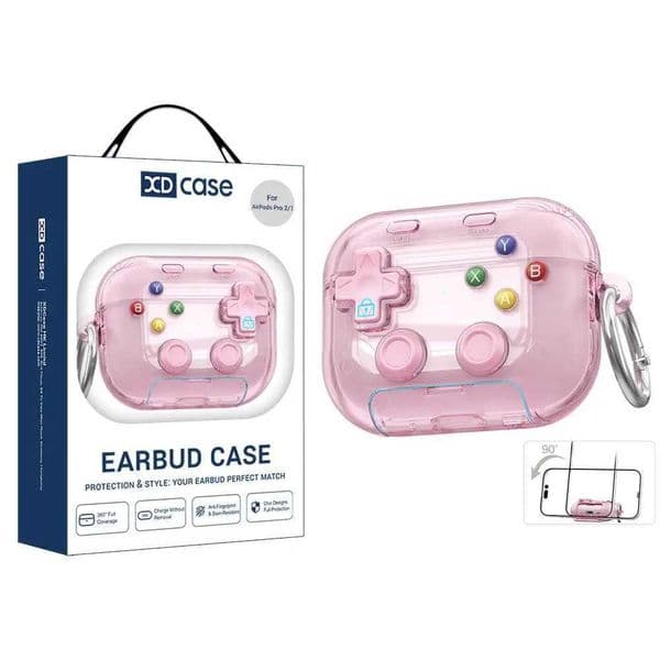 XDcase Transparent Retro Game Console Design Earbuds Case For AirPods Pro 3 / 4 / Pro 2 / 1 with Holder Stress Relief Button S26415